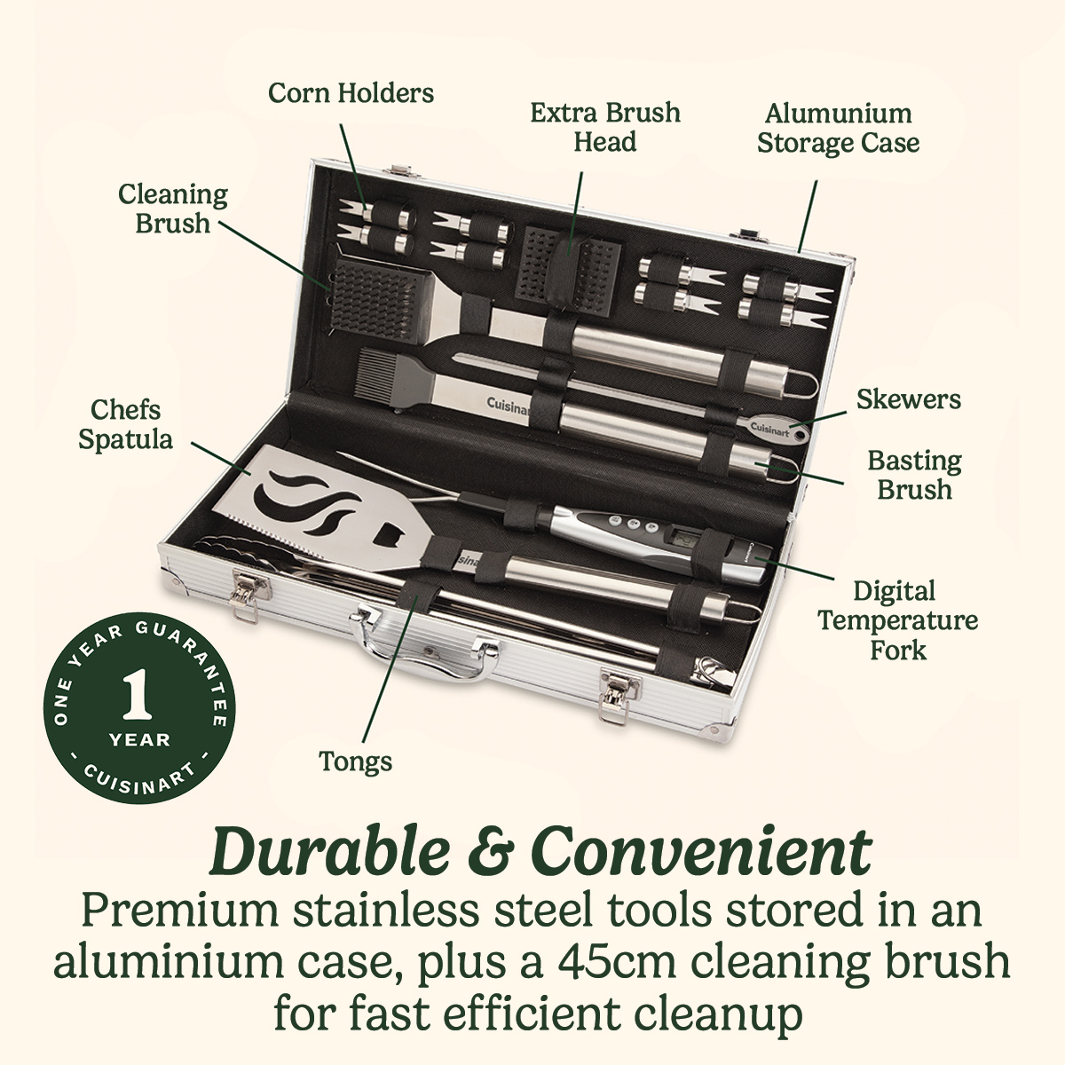 Deluxe Grill Set, 20-Piece Stainless Steel