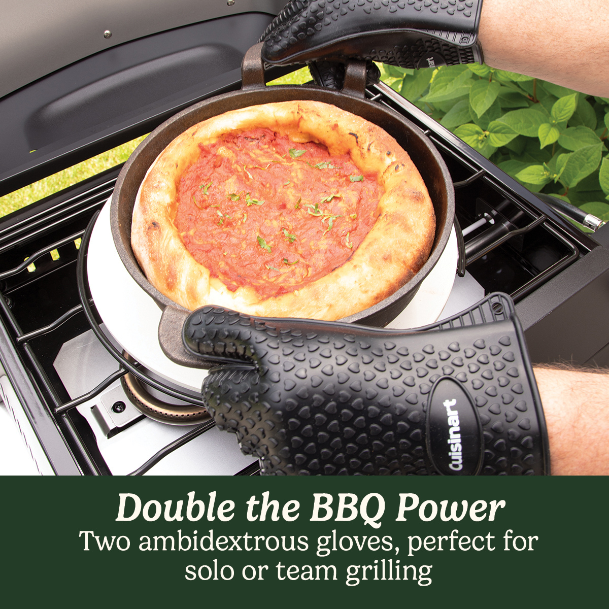 Heat Resistant Silicone Gloves, Black (2-Pack)