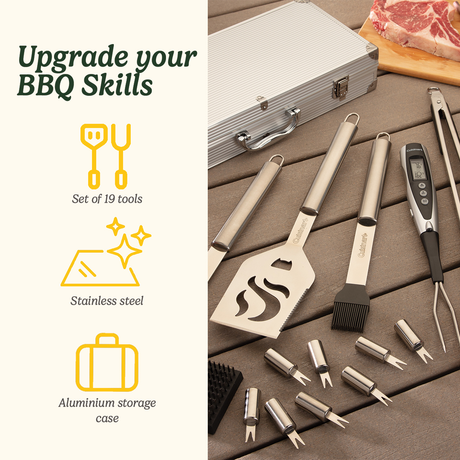 Deluxe Grill Set, 20-Piece Stainless Steel