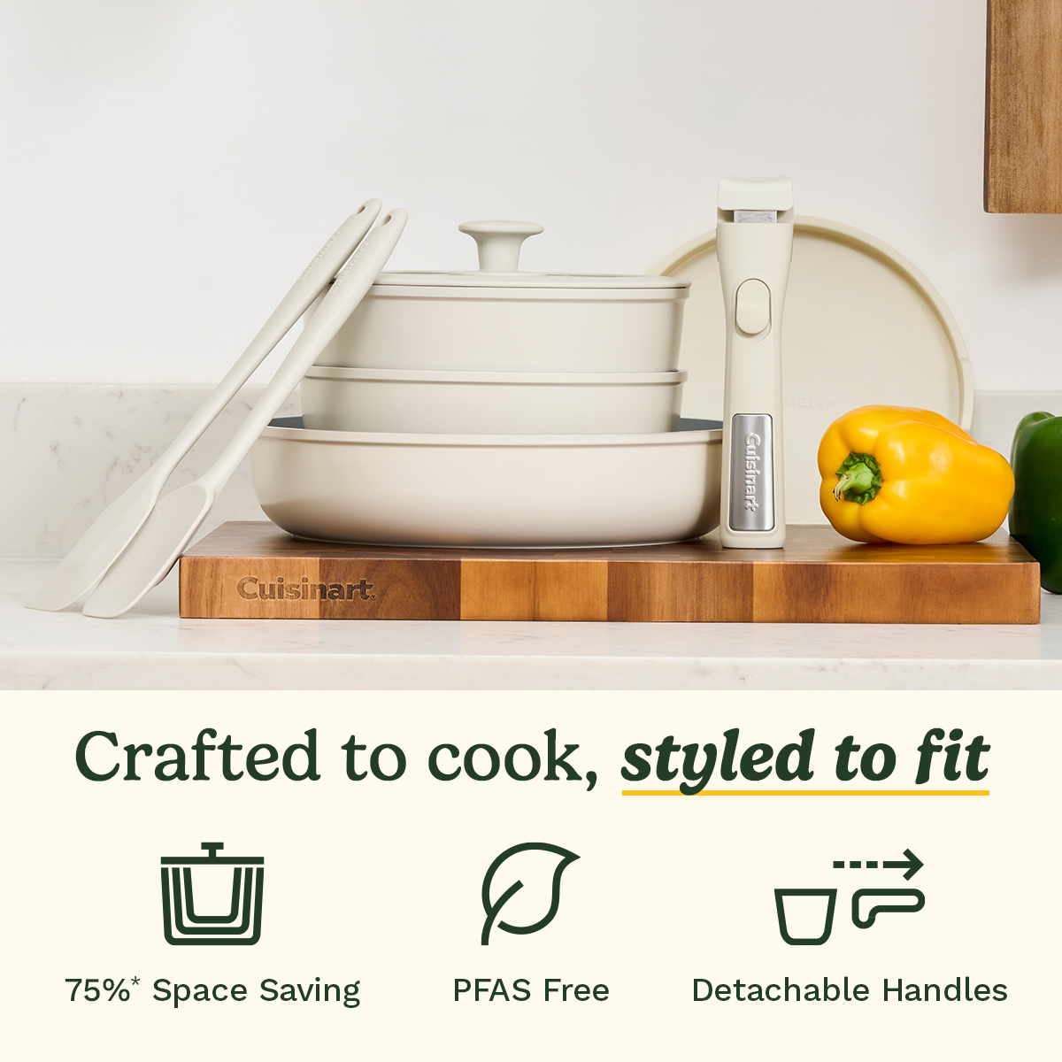 ClickSmart Non-Stick Detachable Handle Cookware (10 piece)