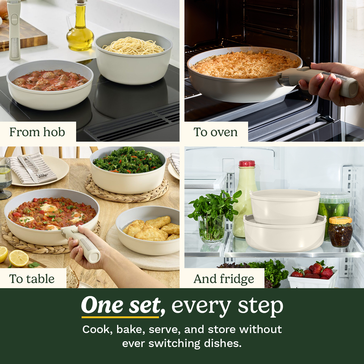 ClickSmart Non-Stick Detachable Handle Cookware (10 piece)
