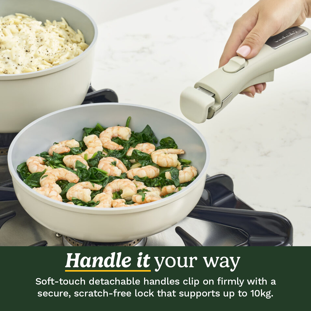 ClickSmart Non-Stick Detachable Handle Cookware (10 piece)