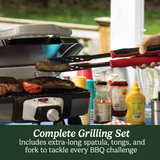 Grilling Tool Set with Grill Glove, Red (3-Piece)