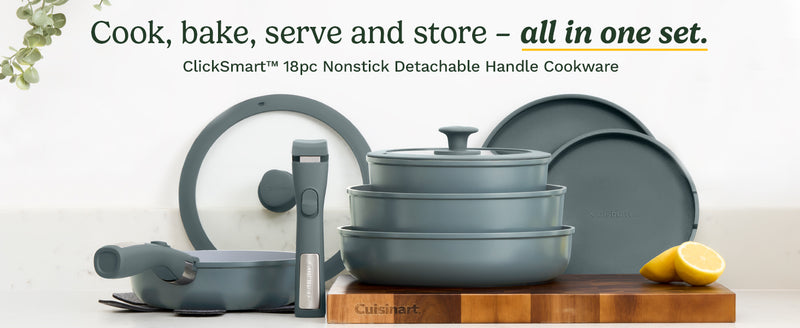 ClickSmart Non-Stick Detachable Handle Cookware (18 piece)