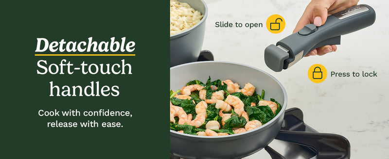 ClickSmart Non-Stick Detachable Handle Cookware (18 piece)