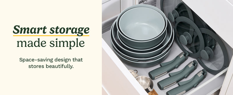 ClickSmart Non-Stick Detachable Handle Cookware (18 piece)