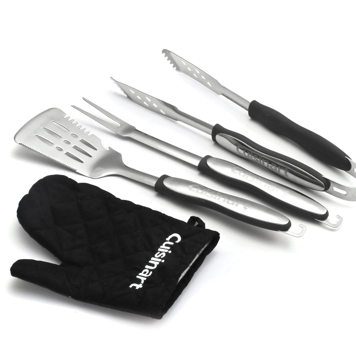 Grilling Tool Set with Grill Glove, Black (3-Piece)