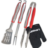 Grilling Tool Set with Grill Glove, Red (3-Piece)