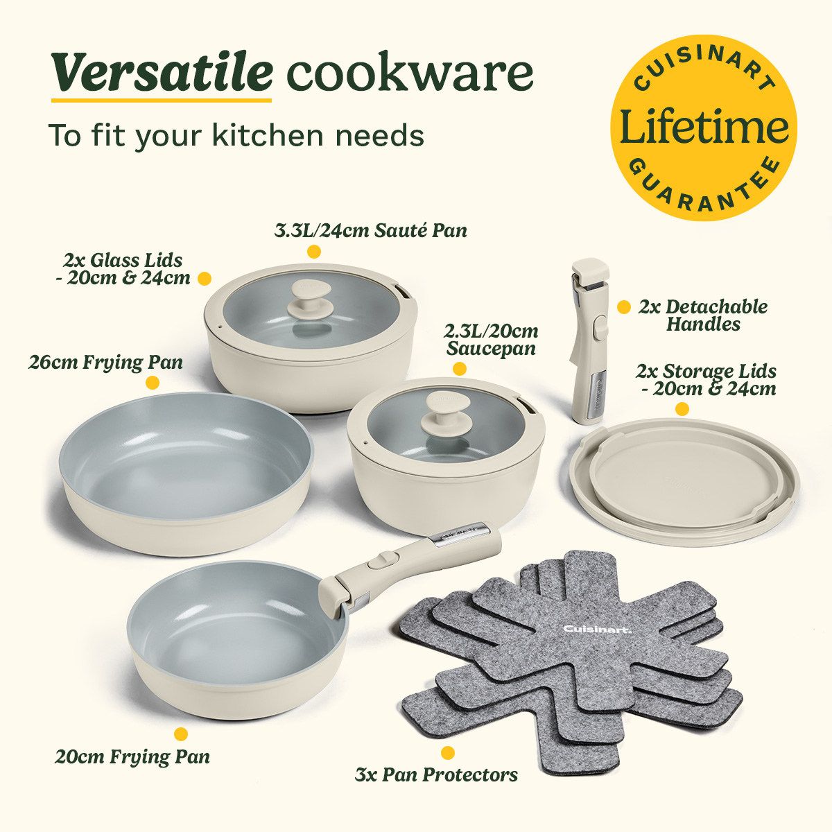 ClickSmart Non-Stick Detachable Handle Cookware (13 piece)