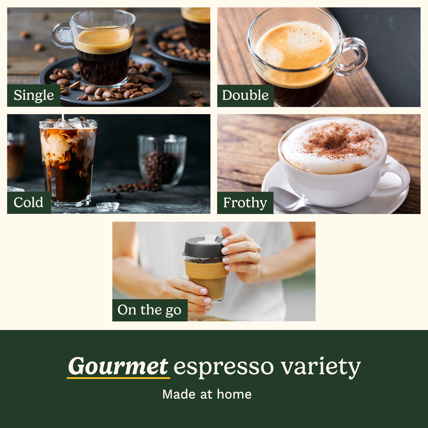 Espresso Bar™ Grind, Tamp & Brew Espresso Machine