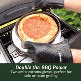 Heat Resistant Silicone Gloves, Black (2-Pack)